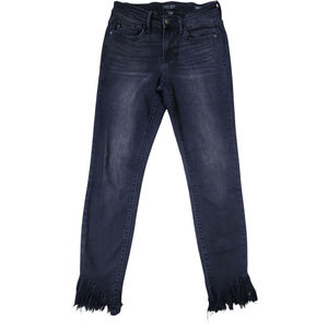 Judy Blue Black Skinny Fit Frayed Hem Ankle High Waist Stretch Jeans 1/25
